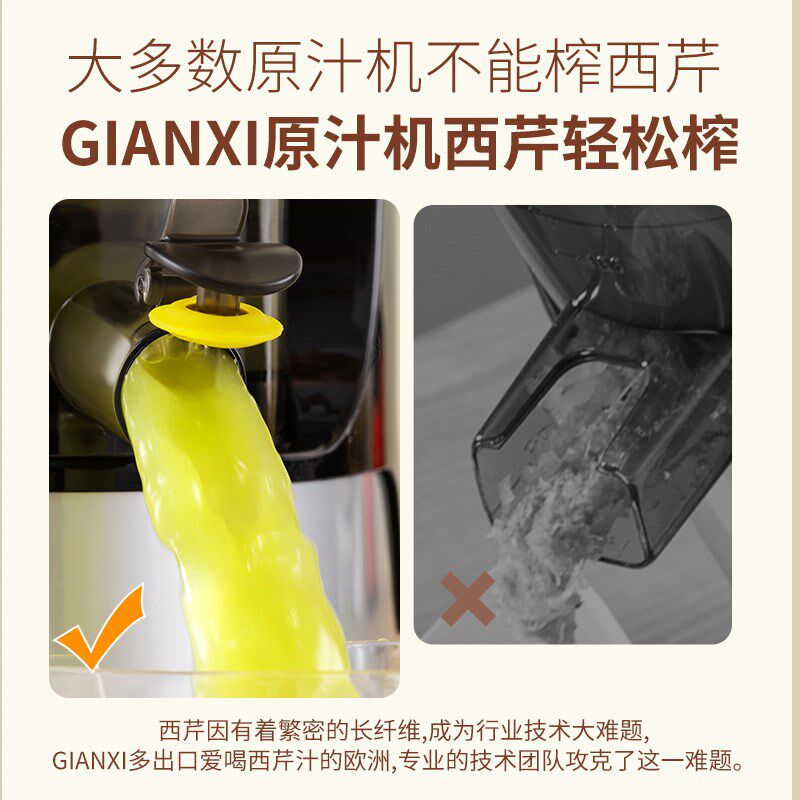 榨汁机汁渣分离家用全自动慢磨大口径免切过滤炸水果果汁机原汁机