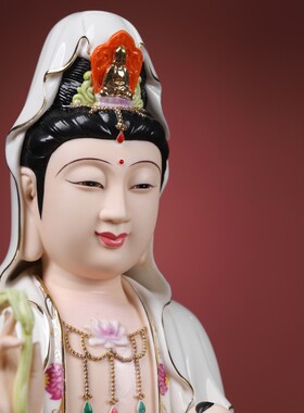 戴玉堂陶瓷送子观音娘娘佛像供奉家用龙凤宝神像观世音菩萨像摆件