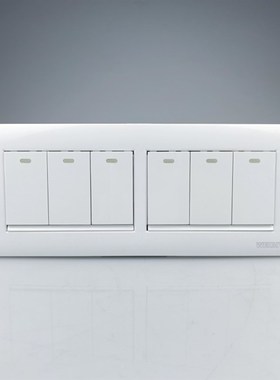 118型暗装四位小六开双控开关白色金色长方形的长条开关家用多开