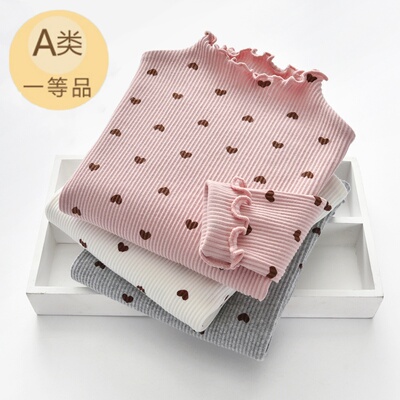 A类儿童打底衫春秋款长袖t恤女童上衣薄款宝宝纯棉内搭半高领秋衣