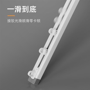 双轨侧装 奢帘客窗帘轨道伸缩顶装 滑轨滑道窗帘杆挂钩直轨静音导轨
