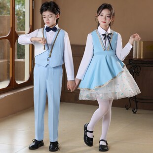 元旦儿童合唱演出服开幕式主持礼服中小学生朗诵演讲表演服装秋冬