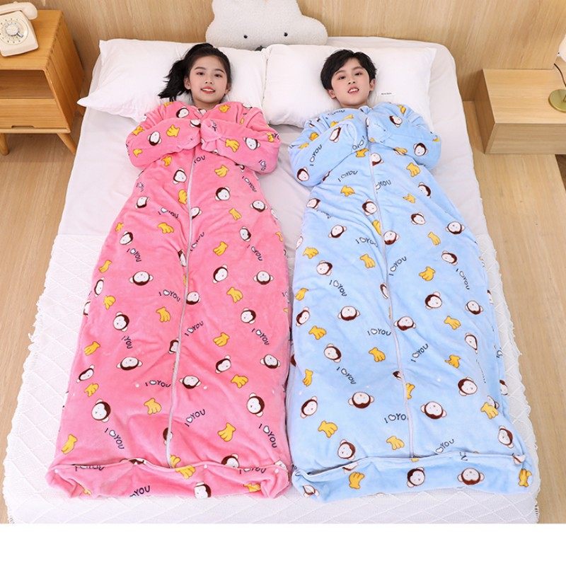儿童睡袋学生午睡春秋冬款成人家用冬季超厚中大童防踢被加厚加绒