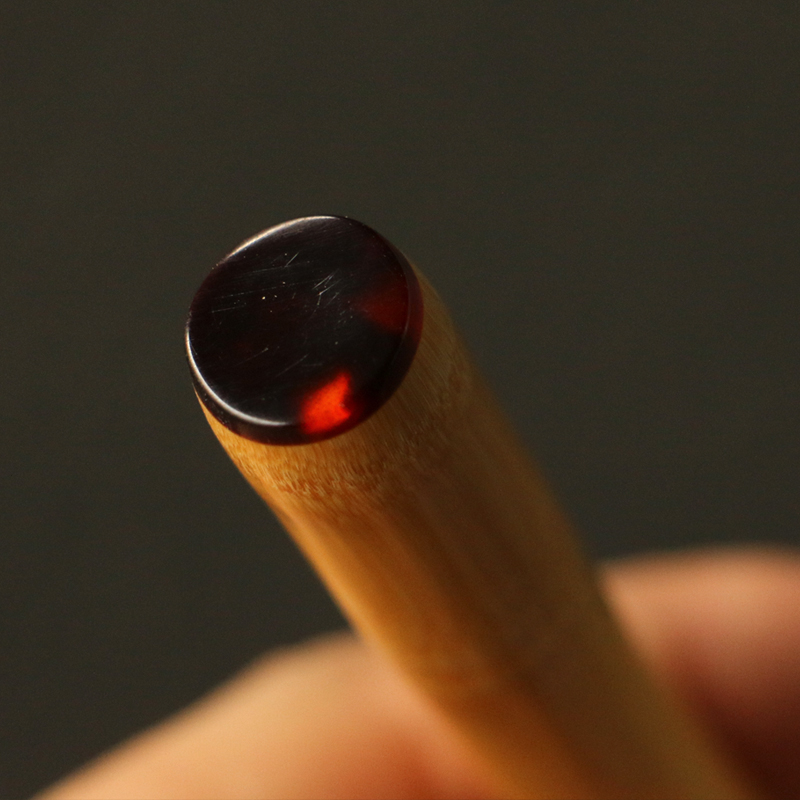 精品纯手工精磨天然实心竹手把件老玉竹裁纸刀竹制切纸文房器竹器