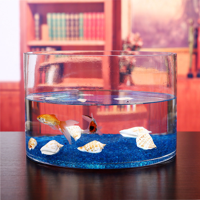 超大号圆柱形玻璃鱼缸客厅办公加厚超白圆形落地鱼缸桌面水培花瓶