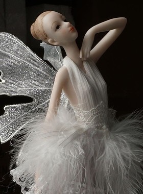 创意唯美可爱芭蕾女孩天使跳舞少女心人物家居装饰品摆件生日礼物