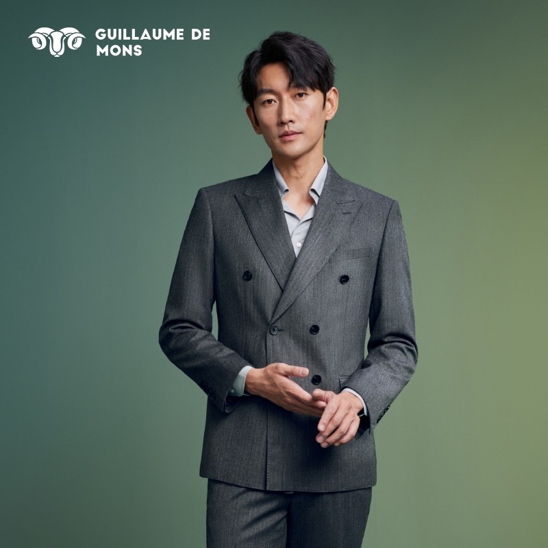 【23年秋冬新款】澳嘉高支羊毛西服套装男士商务正装灰色结婚西装,男装,商务正装西服,淘宝优惠券,粉丝福利购,淘宝优惠卷