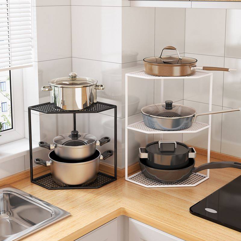 厨房置物架锅具收纳架家用下水槽台面收放锅架橱柜转角多层锅架子,住宅家具,搁板/置物架/家用陈列架,淘宝优惠券,粉丝福利购,淘宝优惠卷