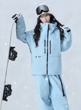 CXKA滑雪服套装女男款单板防水加厚全压胶专业雪服衣裤套装3L美式