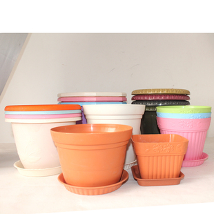 特价 加厚塑料多肉花盆仿陶瓷树脂小花盆盆栽圆形绿萝大号花盆 新款