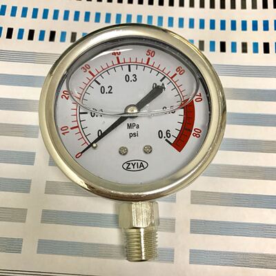 浸油式压力表 zyia 液体压力表 直径61- 68mm 压力0.6mpa 80psi