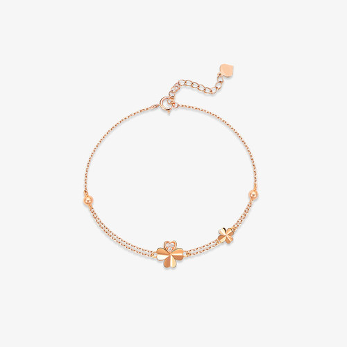 纯银幸运四叶草手链女生轻奢精致