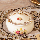 饰 带盖防飞灰酒店装 欧式 陶瓷烟灰缸客厅创意个性