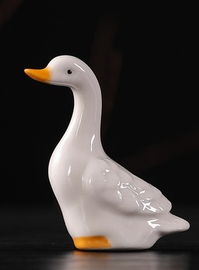 陶瓷仿真鸭子摆件鱼缸庭院盆景造景可爱小鸭创意趣味微景观装饰品