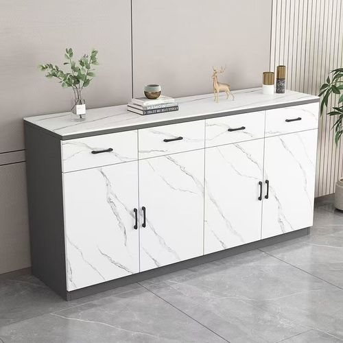 彷岩板餐边柜客厅储物柜置物柜家用茶G叶柜厨房碗柜墙边收纳茶水