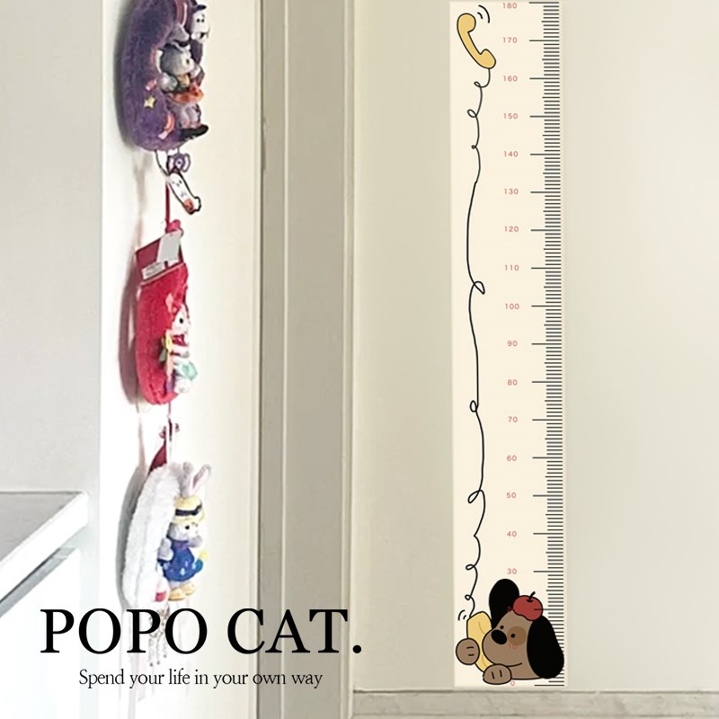 腊肠狗身高贴儿童量身高尺不伤墙身高测量墙贴自粘创意身高贴纸