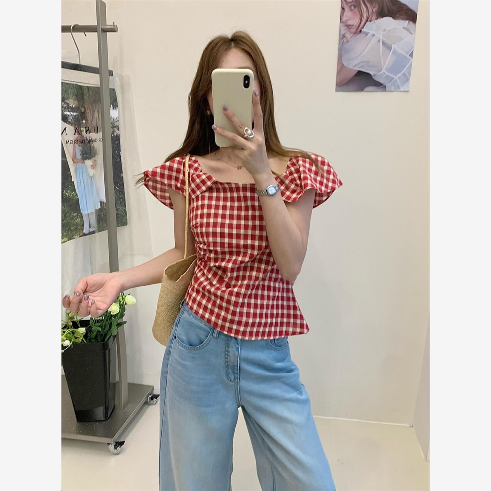 高级感轻奢减龄洋气衬衫女夏日巨好看气质格子上衣轻熟小众不撞款