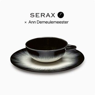 比利时Serax Ann Demeulemeester浓缩咖啡杯子碟陶瓷暗黑色拉花杯