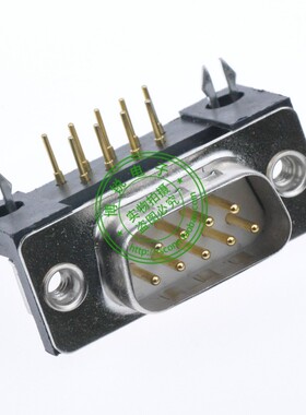 高品质 DSUB连接器 9PIN 弯脚 工业级实心针 车针DB连接器 镀金