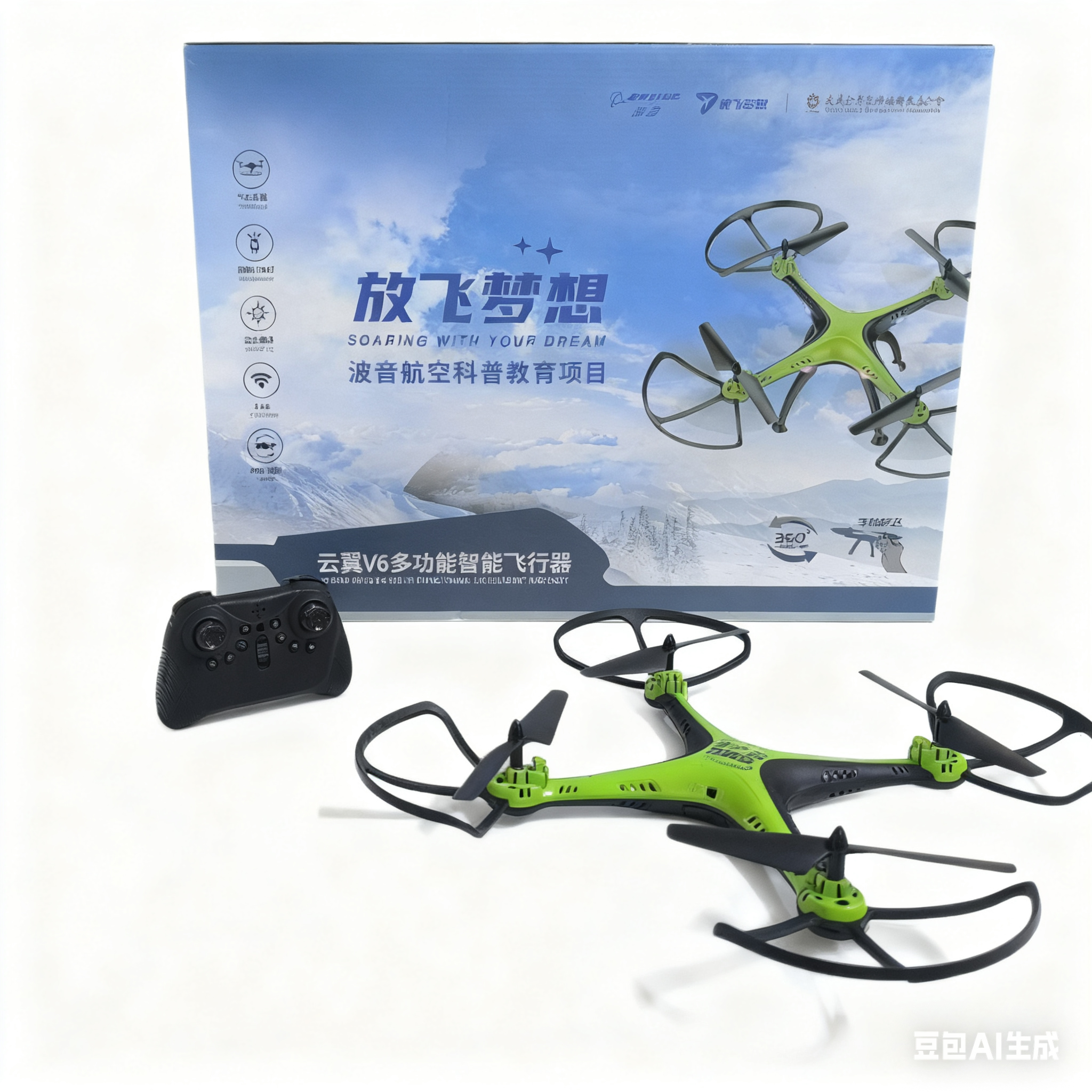 云翼 V6无人机 儿童青少年创客教育遥控飞机气压定高礼物,模玩/动漫/周边/娃圈三坑/桌游,无人机/穿越机/穿越机配件,淘宝优惠券,粉丝福利购,淘宝优惠卷