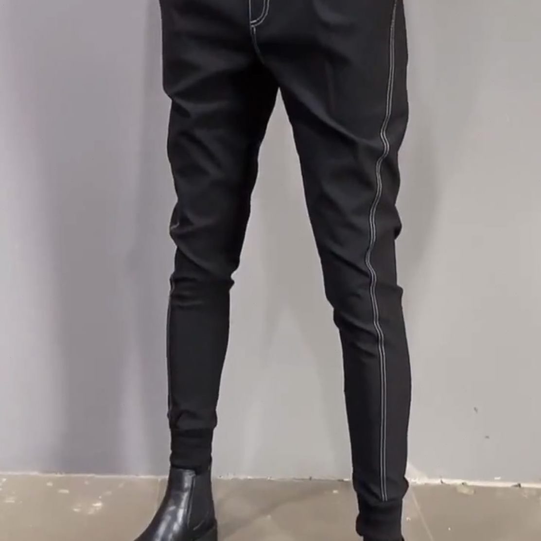 小脚靴韩版新款休闲裤西裤男弹力束脚裤修身潮流小脚裤百搭裤帅痞