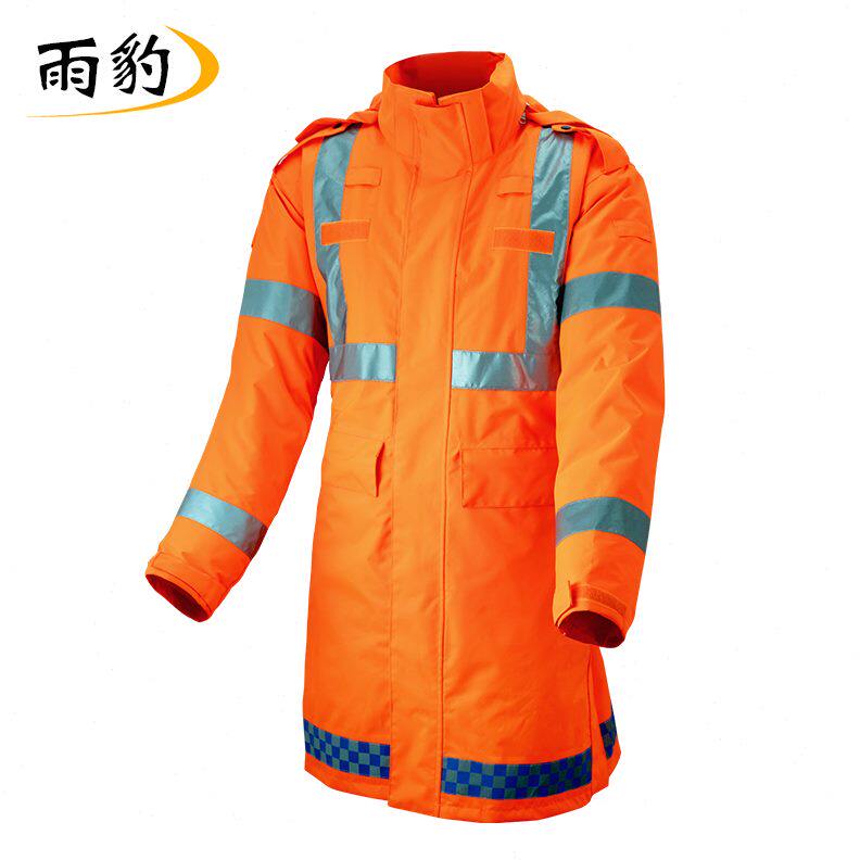 用服豹防雨防巡服防大衣橘红林业护林看护防反光衣寒牌雪棉森林雨