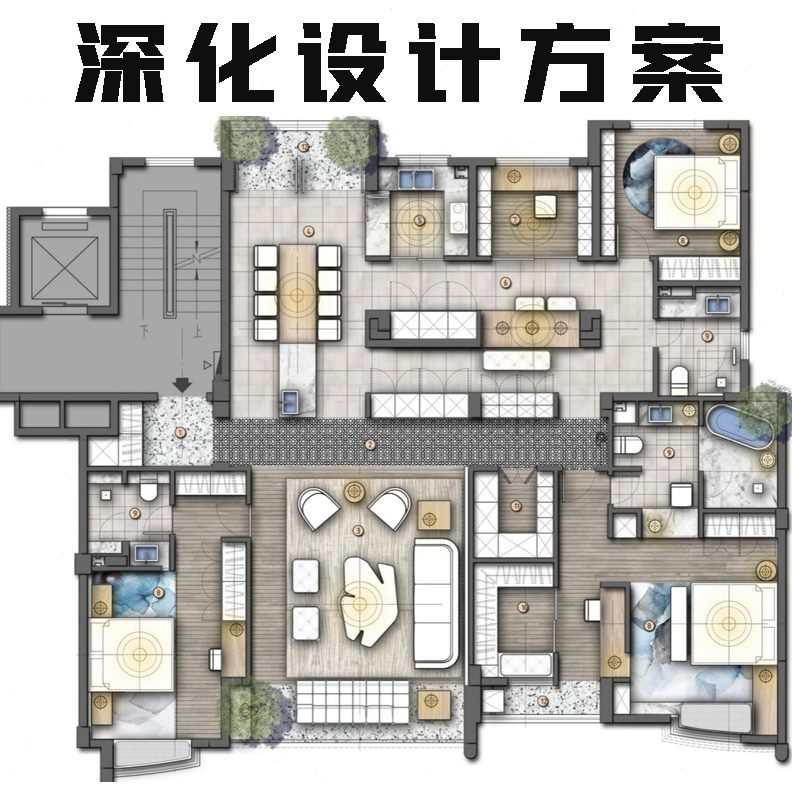 平面设计自建房房屋局方案自装家装修室内化改造效果图布户型优出