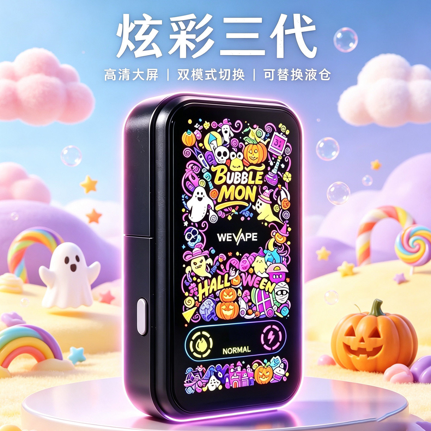 炫彩3代大容量清新口腔吸入器吐气器清洁口腔喷雾器持久留香换弹