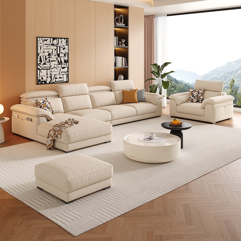 帕沙曼 贵妃沙发布艺现代大小户型客厅豆腐块可调节转角沙发