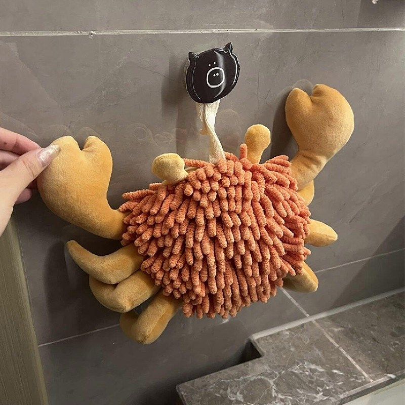 卡通螃蟹擦手巾爱挂式吸水速干雪尼尔家用加厚防臭级感,家庭/个人清洁工具,厨房擦手巾,淘宝优惠券,粉丝福利购,淘宝优惠卷