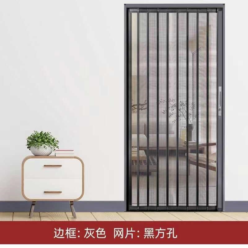 金刚网铝合金推拉猫狗纱门隐形带锁老鼠平网防盗防蚊伸缩折叠纱门