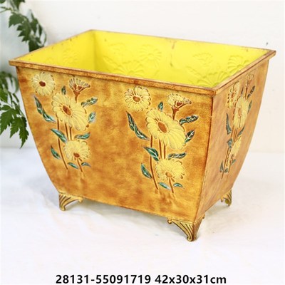 孤品大集合-欧式复古家居植物装饰铁艺浮雕花盆花器花桶仿古铁盆