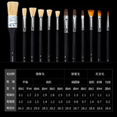 黑骑士水粉笔装 美术学生绘画扇形笔排笔初学者颜料笔刷色彩丙烯画