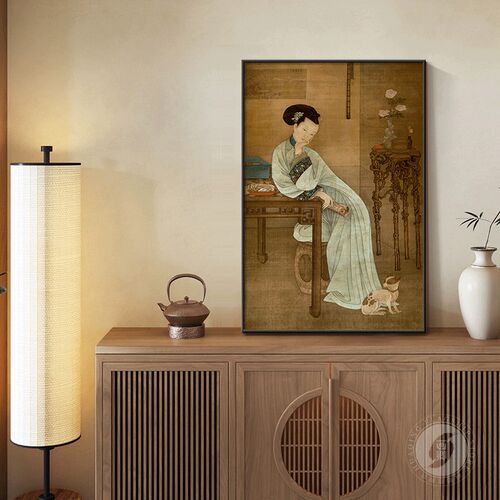 宋代美学挂画中古风客厅柜摆画书房茶室背景墙玄关复古装饰画