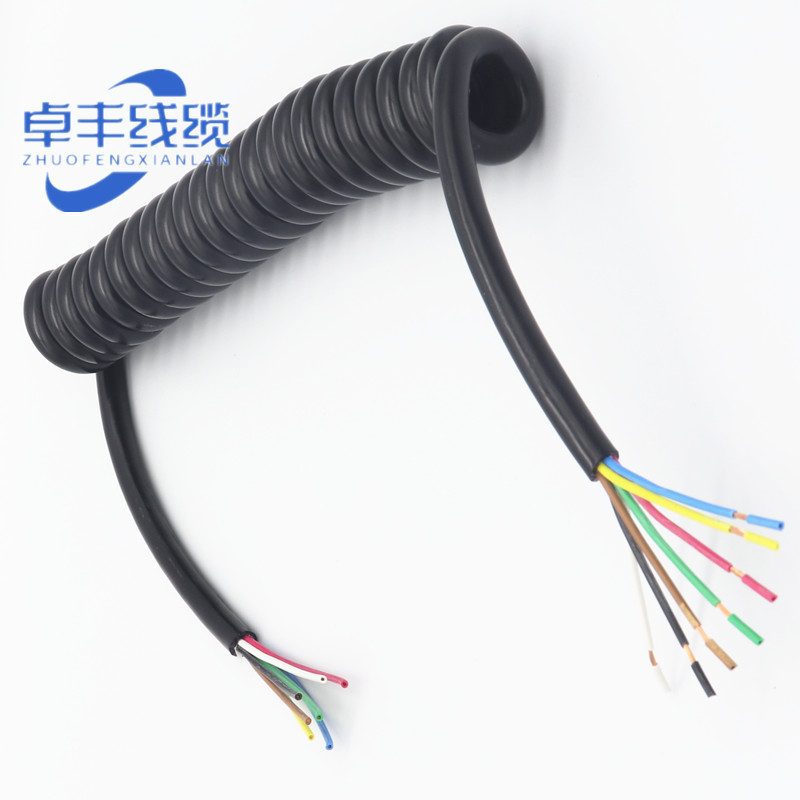弹簧螺旋线汽车尾板线6*0.5平方  6*0.75平方7芯0.75平方弹簧线