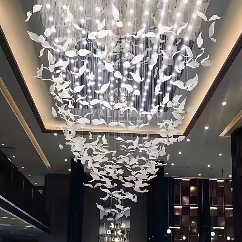 小鸟造型吊灯创意个性艺术售楼部飞鸟海鸥灯酒店大堂走廊灯具,家装灯饰光源,酒店/宴会厅/餐饮吊灯,淘宝优惠券,粉丝福利购,淘宝优惠卷