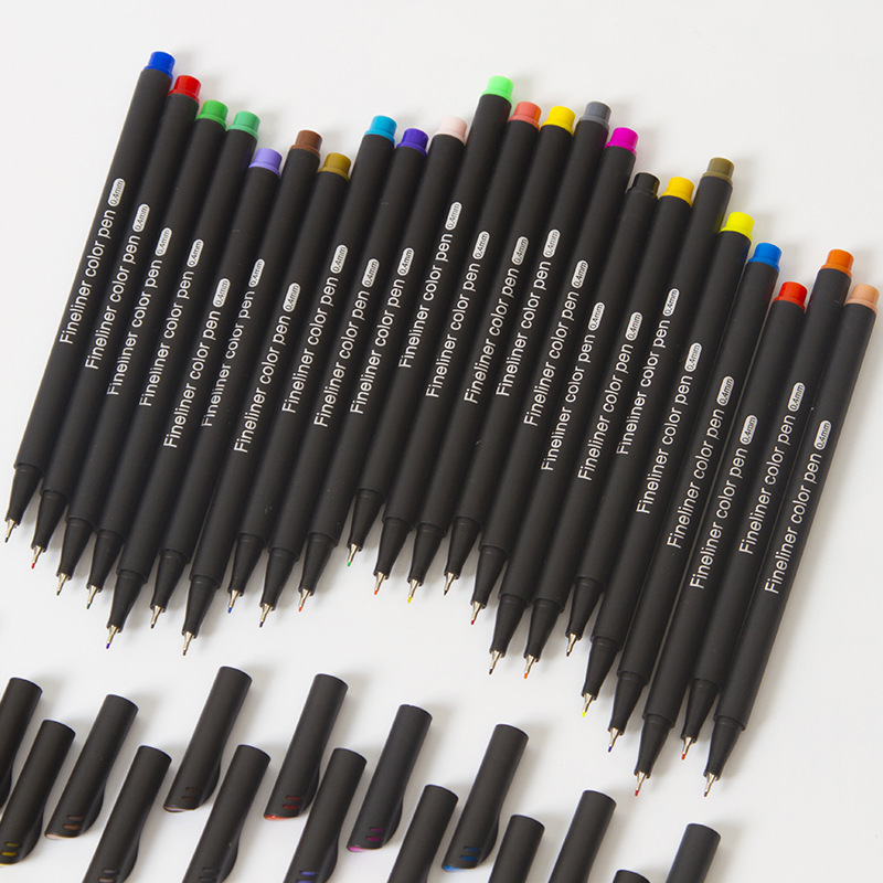 彩色勾线笔防水针管笔0.4mm绘画笔手绘彩笔简笔画专用美术描线笔