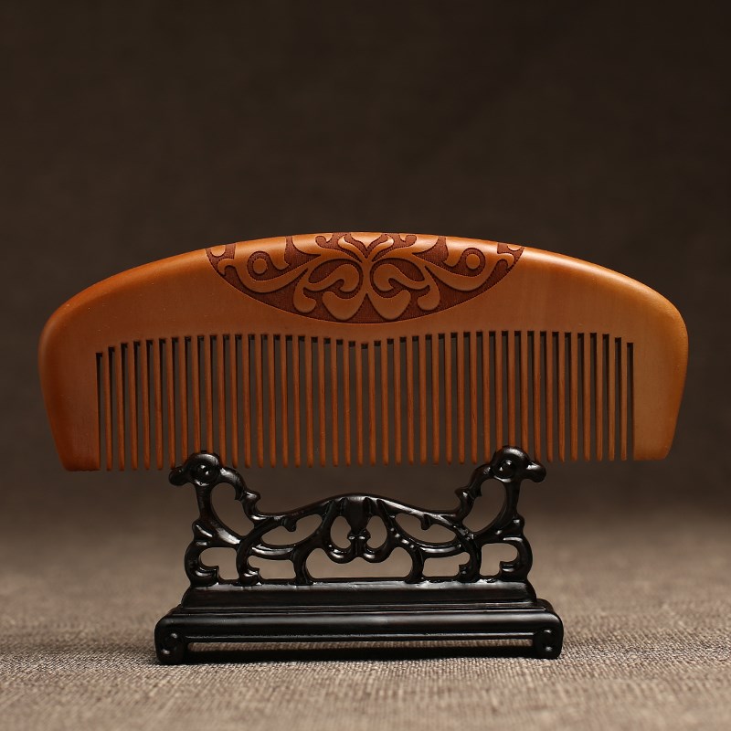 白象 桃木梳子天然整木家用便携学生男女士专用长发按摩刻字