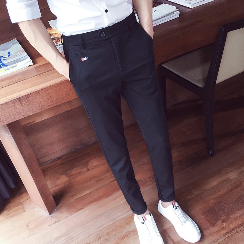 九分裤商务休闲百搭小码夏季新款0西裤XS男装修身瘦青年16小个子