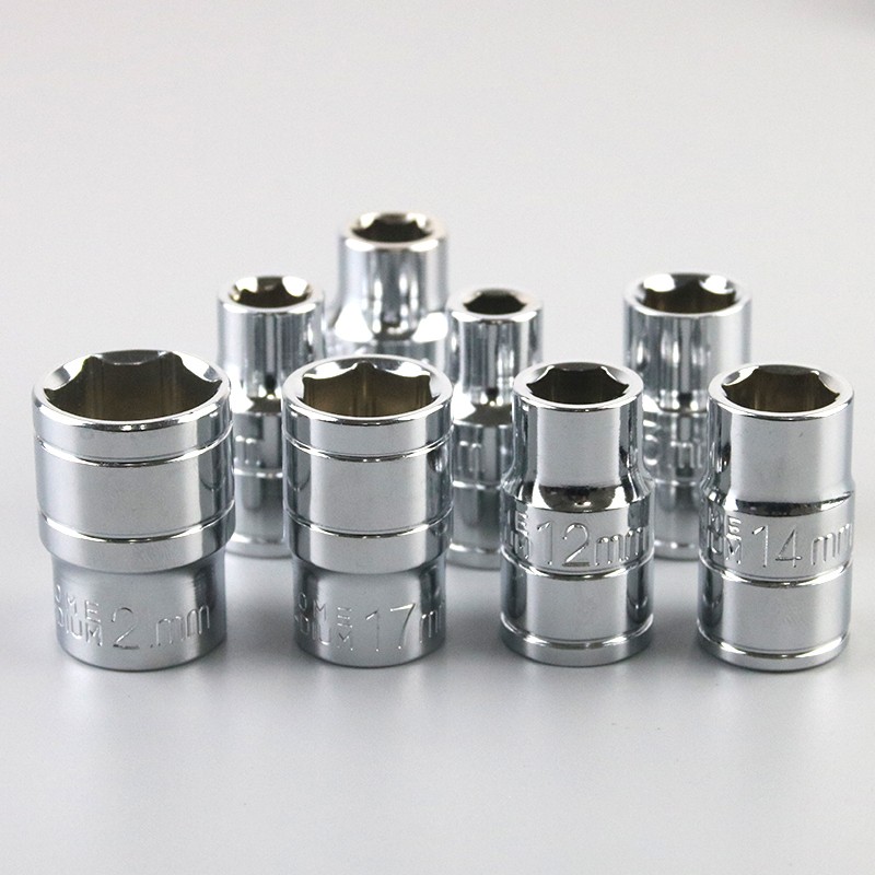 10件套铬钒钢套筒套装汽车修理组合工具1/2内六角套筒扳手8-24mm