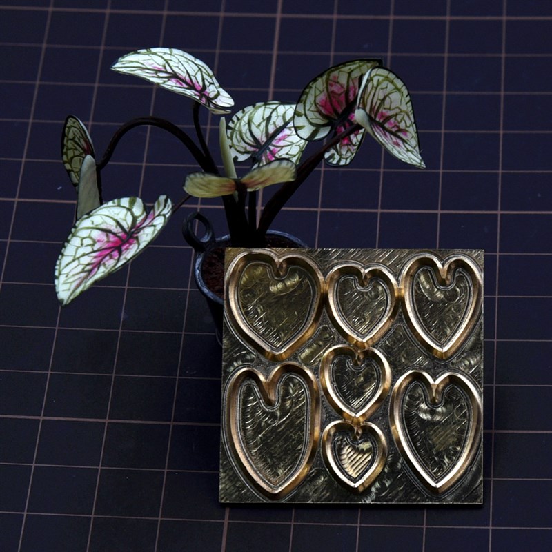 微缩超轻树脂粘土娃用切模 diy精雕金属切模草莓甜心海芋叶压模具