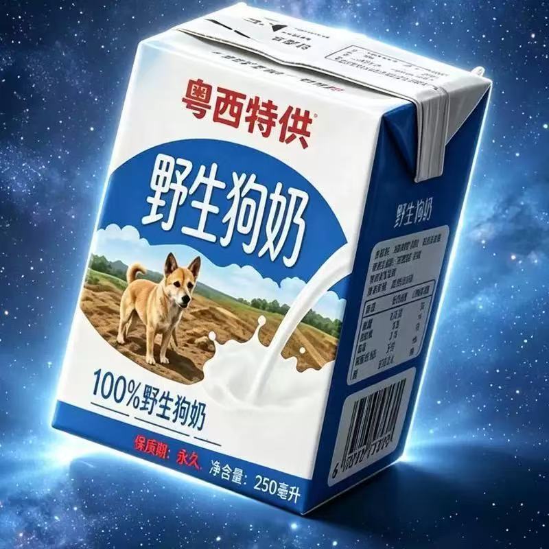 粤西特供野生狗奶奶砖四面包贴纸牛奶盒驴奶龙奶马尿狗尿杯套杯贴
