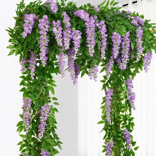 饰花塑料植物空调管道遮挡 仿真紫藤花假花藤条吊顶花串藤蔓吊花装