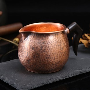 茶水分离高端高级侧把公道杯纯铜过滤网三件套茶杯茶漏分茶器茶具