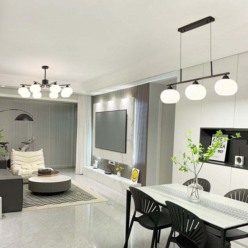 萨洛尼复古吊灯客厅2024新款法式中古柿子魔豆灯全屋灯具套餐组合