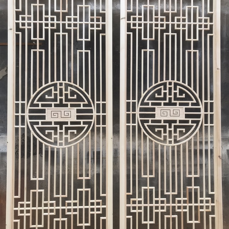 实木花格仿古门窗中式屏风隔断木雕镂空客厅玄关电视背景墙花格