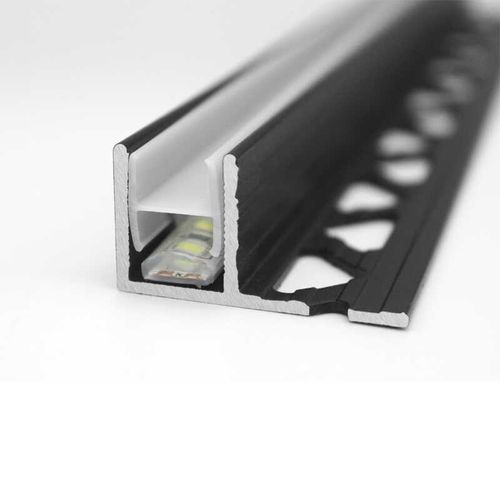 F型发光玻璃隔断卡槽预埋钛镁合金带灯带型材mm卫生间