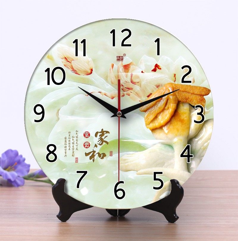 承沁陶瓷钟表创意时钟客厅挂钟座钟静音仿玉雕大数字新,家居饰品,座钟,淘宝优惠券,粉丝福利购,淘宝优惠卷