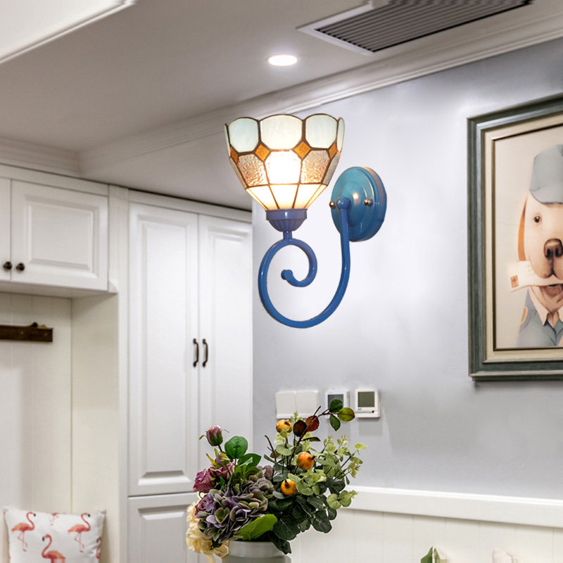 欧式铁艺壁灯地中海风格客厅电视背景墙壁灯卧室壁灯床头走廊灯