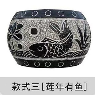 青石柱墩底座柱皮圆墩柱顶石庭院石柱础垫基石石墩子柱脚石雕空心